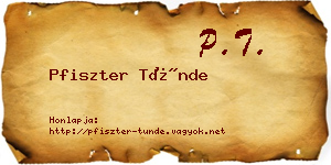 Pfiszter Tünde névjegykártya